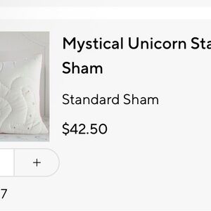 NWT Mystical Unicorn Quilted Pillow Sham Standard